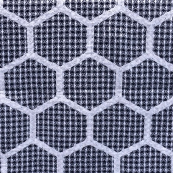 Modern Black White Geo Waffle Handmade Loom Weave 2 Side Towel 20 x 40 NEW - Picture 3 of 11